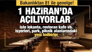 İçişleri Bakanlığından Lokanta, Restoran,   Mesire Yerleri ve  Genelgesi