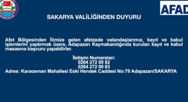 Afet  Bölgesinden İlimize Gelenler için Valilikten duyuru