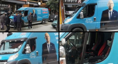 Hendek Meydanda CHP minibüsünün camları  kırıldı