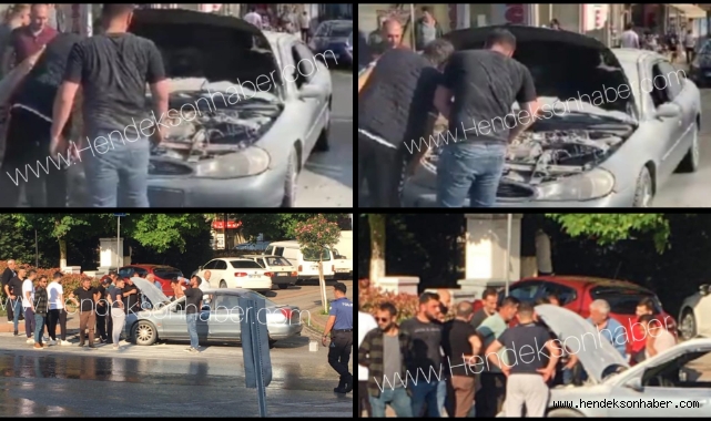 Hendek'te Otomobilde Çıkan Yangını Söndürüldü