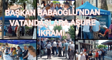 BAŞKAN TURGUT BABAOĞLU’NDAN VATANDAŞLARA AŞURE İKRAMI