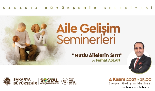 Sakarya Büyükşehir Aile Gelişim Seminerleri başlıyor