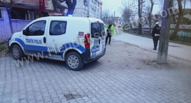 Hendek’te  Köpeğe Çarpmamak için Manevra Yapan Motosiklet Sürücüsü Yaralandı