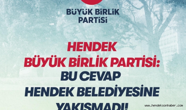 Bu cevap Hendek Belediyesine Yakışmadı!