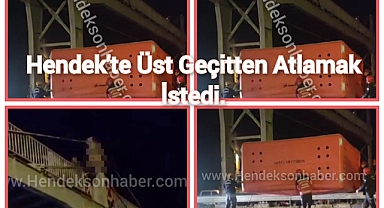 Hendek'te Hareketli Gece Üst Geçitten Atlamak İstedi