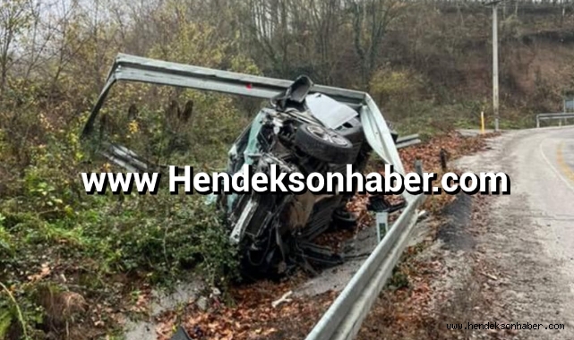 Hendek’te Cip bariyerlere çarptı 1, yaralı