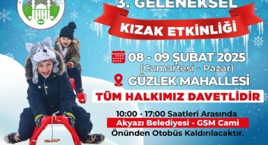 Akyazı Belediyesi’nden hafta sonu kızak etkinliği 