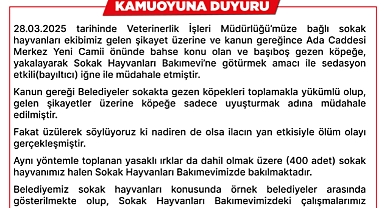Akyazı Belediyesi'nden kamuoyu açıklaması