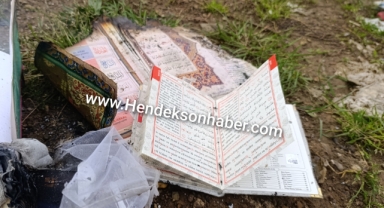 Hendek’te Çöpler yandı, Kuran-ı Kerim yanmadı