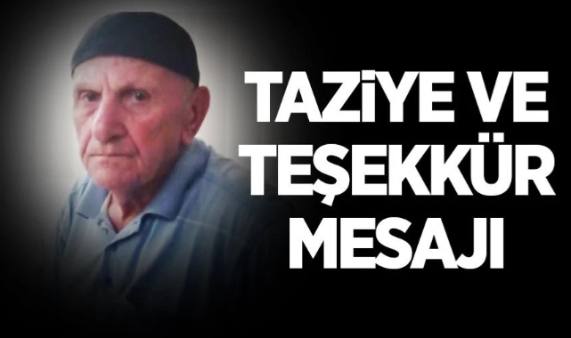 Eryılmaz ailesinden taziye teşekkür mesajı