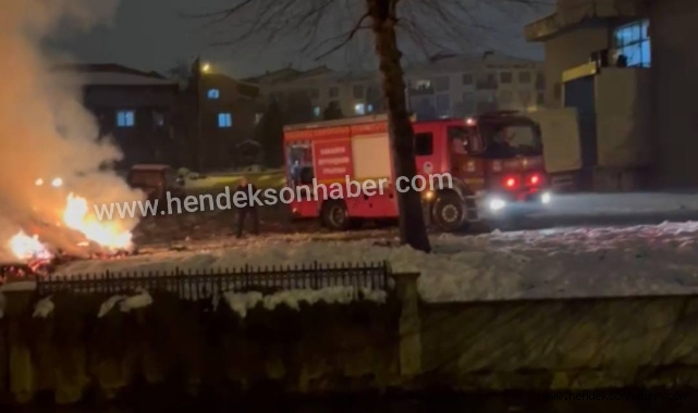 SAMAN YÜKLÜ KAMYON ALEV ALEV YANDI!