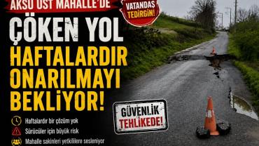 Çöken Yol Haftalardır Onarılmayı Bekliyor