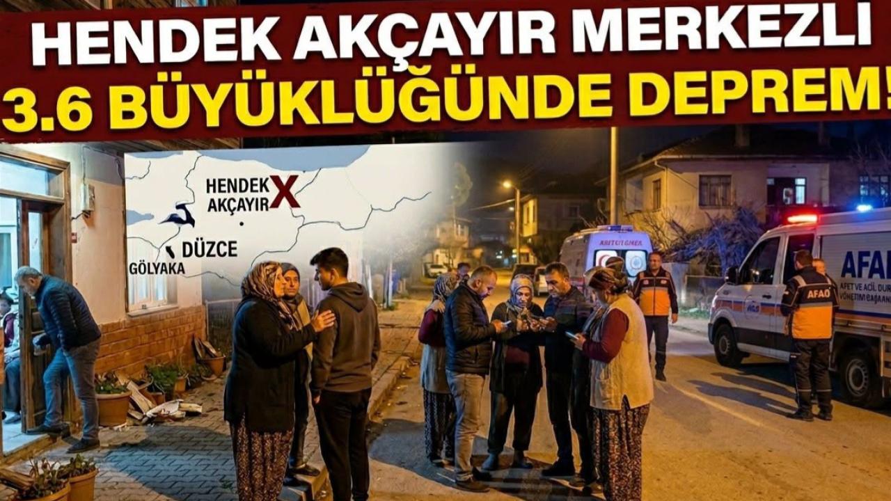 Hendek’te Korkutan Sarsıntı: 3,6 Büyüklüğünde Deprem