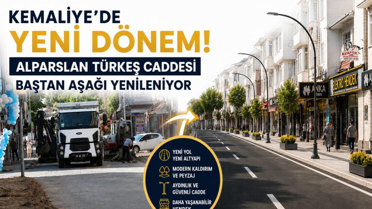 ALPARSLAN TÜRKEŞ CADDESİ BAŞTAN AŞAĞI YENİLENİYOR
