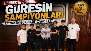 Güreşin Şampiyonları Kaymakam Gökpınar’ı Ziyaret Etti