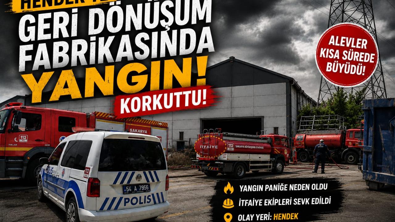 Hendek’te Geri Dönüşüm Fabrikasında Yangın Korkuttu